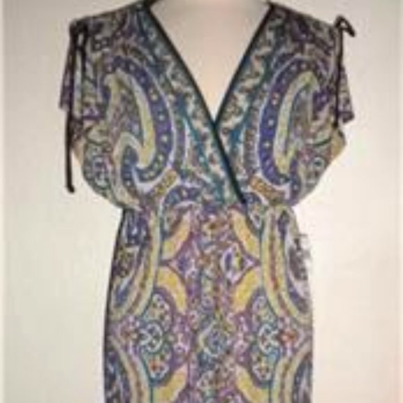 Robe London Times Imprimé Paisley & Animaux - Taille 6 - Manches 3/4 - Occasion Très Bon État